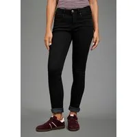 Arizona Slim-fit-Jeans Bund mit seitlichem Gummizugeinsatz schmale Passform, Röhrenjeans, Used-Waschung, hohe Leibhöhe