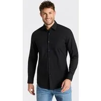 HUGO Langarmhemd Kenno Slim-Fit Hemd aus bügelleichter Baumwoll-Popeline