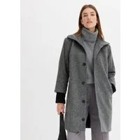 bonprix Kurzmantel mit hohem Stehkragen, in Wolloptik, 3/4 Arm mit langem Strickbündchen