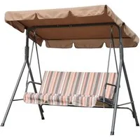Angel Living Hollywoodschaukel 3-Sitzer Hollywoodschaukel Gartenschaukel mit neigbarem Sonnendach, 3-Sitzer, Aluminium Schaukelbank mit wetterfesten Polstern