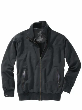 Grubenhelden Herren Track Top Jacke Basic Schwarz 100 % Baumwolle
