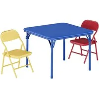 GarveeMore Kindertisch Klappbare Kinder Tisch 2 Stühle Set für Home Learning Spielzimmer