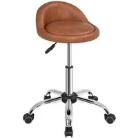 Yaheetech Drehhocker Barhocker mit 5 Rollen (1 St), Arbeitshocker 55,5 cm – 70 cm Höhenverstellbar & 360° Drehbar