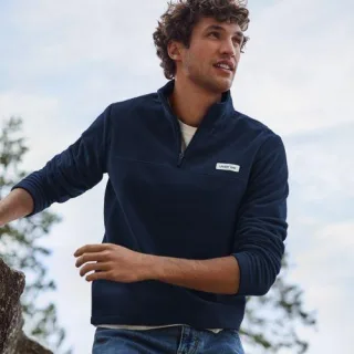 Anyweather Fleece-Pullover mit Reißverschluss in Tall-Größe, Herren, size: tall, Schwarz, Polyester, by Lands' End
