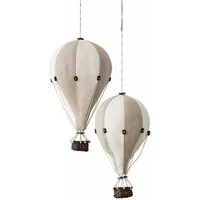 Mirabeau Wanddekoobjekt Deko-Heißluftballon 2er Set Merrybean creme/grau