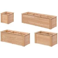 Gartenpirat Blumenkasten "Astrantia" Pflanzkastensystem Lärchenholz massiv Naturholz, 4 Größen:38×38-134×38cm(T=39cm), NaturHolz, Wandprofil20×120