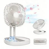 MOPUEA Tischventilator Tragbarer klappbarer Computer-Ventilator mit 3 Geschwindigkeiten 185°, Leistungsstarker, leiser Ventilator mit Duftbox, Eisschacht.