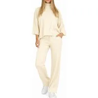 Mississhop Strickhose Damen Strick Zweiteiler – Pullover mit Hose, weicher Stoff M.412