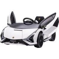 HOMCOM Elektro-Kinderauto Elektroauto, extra breiten Reifen, Musik(MP3/USB) Licht, Belastbarkeit 25 kg, (1-tlg), für 3-5 Jahre Kinder, Weiß
