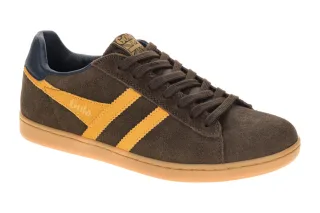 Gola CMB387TY EQUIPE II SUEDE Herren Sneaker braun/navy - Retro Design, echte...