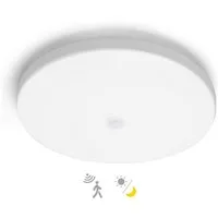 Great Jacob Deckenleuchte LED Deckenlampe mit Bewegungsmelder Innen, mit Dämmerungssensor Lampe, LED fest integriert, Warmweißes Licht, Kaltweißes Licht, Dämmerungssensor Deckenleuchte