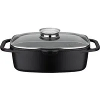 GSW Bräter Gourmet Granit, Induktion, 6 Liter, Aluminiumguss (1-tlg), Länge inkl. Seitengriffe ca. 40 cm, Länge Innenmaß ca. 32 cm