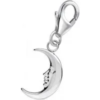 Goldene Hufeisen Charm-Einhänger Mond-Gesicht Karabiner Charm 925 Sterling Silber Herren Damen Anhänger