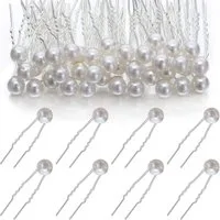 Zaewry Haarspange 40 Stück Haarnadeln mit Perlen, U-Förmige Haarschmuck Braut, 40-tlg., Haarschmuck für Frauen und Mädchen