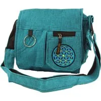 Guru-Shop Schultertasche Schultertasche, Hippie Tasche - blau