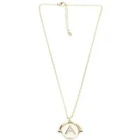MayTree Kette mit Anhänger Buchstabe A beidseitig Messing 14K vergoldet, mit Zirkonia (Stück, 1-tlg), Statementkette, beidseitig, mit positiver Botschaft