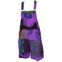 Guru-Shop Hose & Shorts Goa Shorts, kurze Patchwork Latzhose, upcycling.. alternative Bekleidung