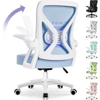 Hiazurm Bürostuhl Bürostuhl,Chefsessel aus Mesh,Ergonomischer Schreibtischstuhl (Verstellbarer Armlehnen, Lendenwirbelstütze,Drehstuhl Wippfunktion,Atmungsaktiv), Verlängerte und Verbreiterte Rückenlehne, Bis 155 kg,Schwarz