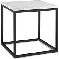 tectake Beistelltisch Couchtisch in Marmoroptik, 45 x 45 x 47,5 cm, Belastbarkeit 12 kg (Wohnzimmertisch Alysia, 1-St., 1 tlg), Moderner, quadratischer Beistelltisch in minimalistischem Stil