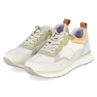 Tamaris Low Sneaker - Gr. 36 - Beige - Synthetik, Leder & Textil
