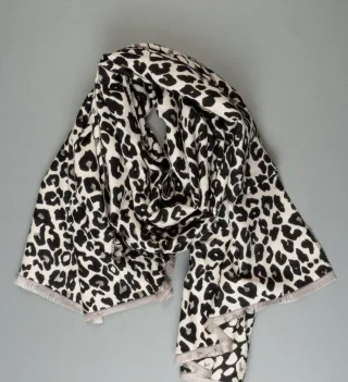 CLARINA - Schal 70/180 cm schwarz ecru - Gr. - ONE SIZE