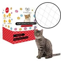 FinoPet Schutznetz Katzennetz für Balkon transparent inkl. Befestigungsmaterial, BxL: 4x3 m, (Größe 4 x 3 Meter), Balkon, Katzennetz, Katzenschutz, Balkon, ohne Bohren