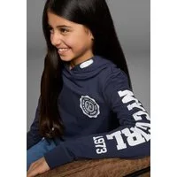 KIDSWORLD Kapuzensweatshirt Shirt mit Ärmelprint Langarm, mit stylischem Print, mit Kapuze, aus Baumwolle