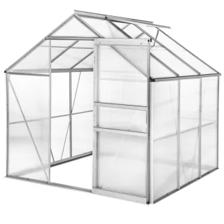 tectake Gewächshaus,, Transparent, Metall, 185x195x190 cm, Gartenzubehör, Gewächshäuser