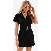 Imily Bela Cordkleid Damen Vintage Kleid mit Gürtel (Packung, 1-tlg., 1per-Pack) mit Reißverschluss