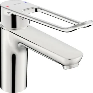 Hansa Waschtischarmatur HANSACLINICA 4522 CU-Rohr Bügelh. Bed.he. lang Ausld. 150 45222185