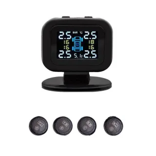 Mini Car TPMS Tire Pressure Monitoring System with External Tire Pressure Sensor Temperature Monitor LCD Display