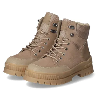 Rieker Schnürstiefeletten  Beige - Gr. 36 -  Textil