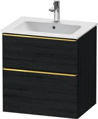Duravit D-Neo Waschtischunterbau wandhängend Eiche Schwarz Matt 610x462x625 mm - DE4361034160000 DE4361034160000