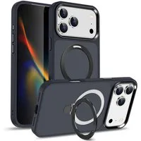 CoolGadget Handyhülle Hybrid Luxury Handy Case für iPhone 17 Pro Max 6,9 Zoll, Hülle Massiv Metallring aufklappbar Schutzhülle für Magsafe Zubehör
