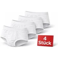EloModa Slip Herren Slip Unterhose 4er Pack aus 100 % Baumwolle mit Eingriff – (4-St) mit Eingriff – Bequeme Herrenunterwäsche