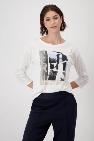 monari - Shirt mit Frauen Print off-white - Gr. - 40