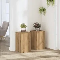 vidaXL Blumenständer, Pflanzenständer 2 Stk. Artisan-Eiche 30x30x50 cm Holzwerkstoff
