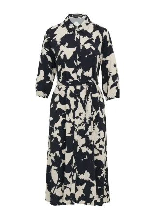 comma - Kleid blau|creme - Gr. - 36