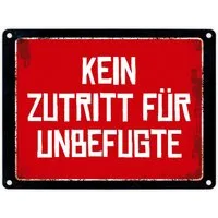 speecheese Metallschild Kein Zutritt für Unbefugte Warn und Hinweisschild im Used Look