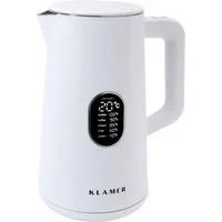 KLAMER Wasserkocher Edelstahl mit Temperatureinstellung 40-100°C, Warmhaltefunktion, matt…, 1,5 l, 1800 W, 1,5L, 5 Temp.-Einst., kalkfrei, BPA-frei, integrierter Auffangsieb