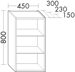 Burgbad Hängeschrank Sys30 PG4 Sana 800x450x300 Eiche Hellgrau, H4516F6332 H4516F6332