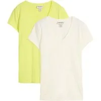 bonprix T-Shirt (Packung, 2-tlg., 2er) lockere Passform, Kurzarm, für Frühling und Sommer, Baumwolle