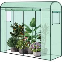 Woltu Foliengewächshaus, Winterfest, Folientunnel für Aufzucht Tomaten, mit Tür