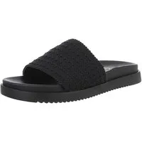 Ital-Design Moderne Damen Sandalen mit geflochtenem Obermaterial Pantolette (89372635) Flach Pantoletten in Schwarz