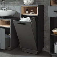 Vicco Wäscheschrank Beatrice, Anthrazit/Sonoma, 38 x 93 cm mit herausnehmbarer Innentasche (1-St)