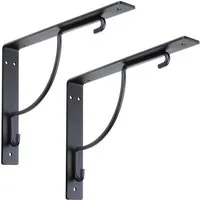 SO-TECH® Wandregalhalter Regalkonsole BLACKLINE III 24 x 18,1 x 3 cm schwarz, Set 2-tlg., Tragkraft bis zu 30 kg / Paar