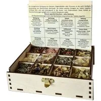Heilkräuter Manufaktur Räucherstäbchen Räucherbox Geschenkbox mit 12 Sorten Räuchermischungen 14 x 10 x 4 cm