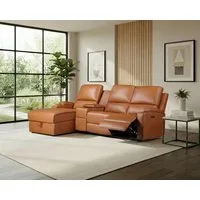 OTTO home Ecksofa NAPORI Lederoptik, Multimediasofa, 3er Kinosessel XXL, L-Form, Kinosofa, manuelle o. elektr. Relaxfunktion, Staufach, Getränkehalter