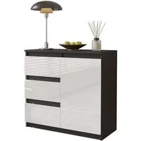 Furnica Kommode MIKEL, 3 Schubladen und 1 Tür - Anthrazit Grau H75cm B80cm T35cm (1 St)