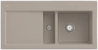 Villeroy & Boch Einbauspüle Subway 60 1000x510mm Ablgarn. IB re aus Keramik Almond cplus, 671201AM 671201AM